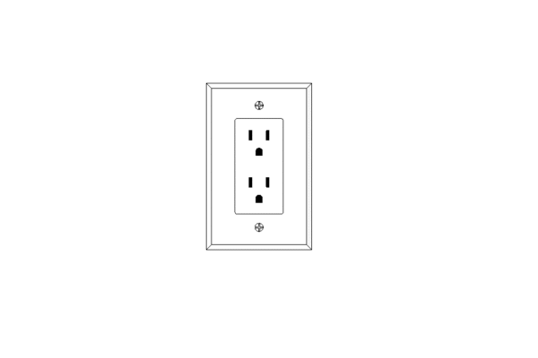Revit - 3D - Outlets & Devices - Electrical Outlets - Wall - Image 2