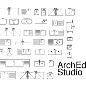 Auto CAD - Kitchen Sinks