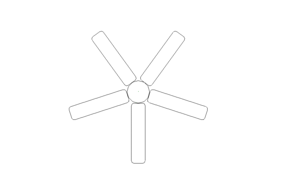 Revit - 3D - Light - Classic - Ceiling Fan - Image 3