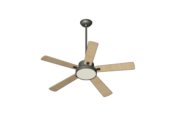 Revit - 3D - Light - Contemporary - Ceiling Fan - Image 2