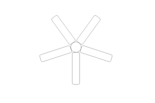 Revit - 3D - Light - Contemporary - Ceiling Fan - Image 3