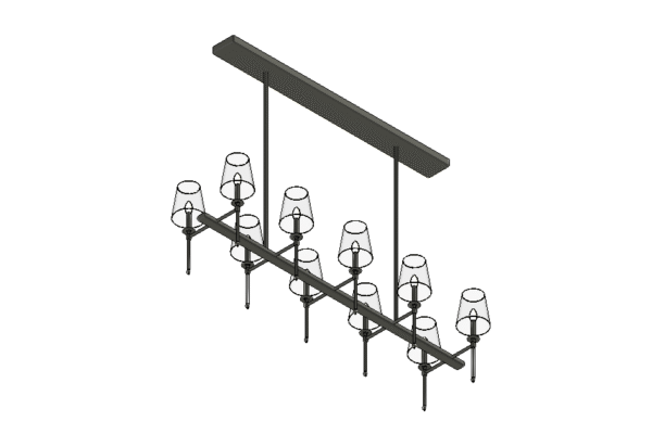 Revit - 3D - Light - Contemporary - Linear Chandelier 1 - Image 2