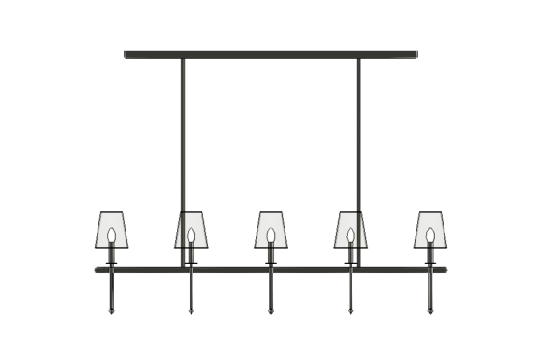Revit - 3D - Light - Contemporary - Linear Chandelier 1 - Image 3