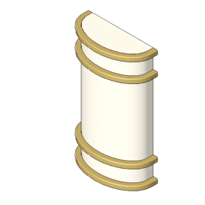 Revit - 3D - Light - Craftsman - Sconce Flush