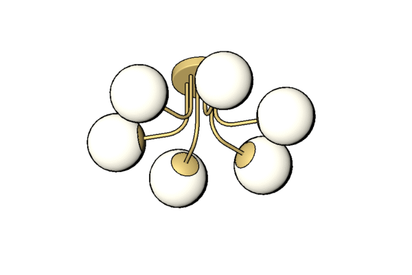 Revit - 3D - Light - Globe 6 - Flush - Image 2