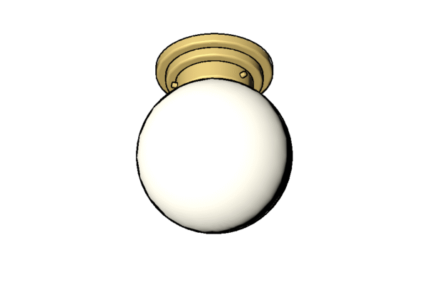 Revit - 3D - Light - Globe - Flush - Image 2
