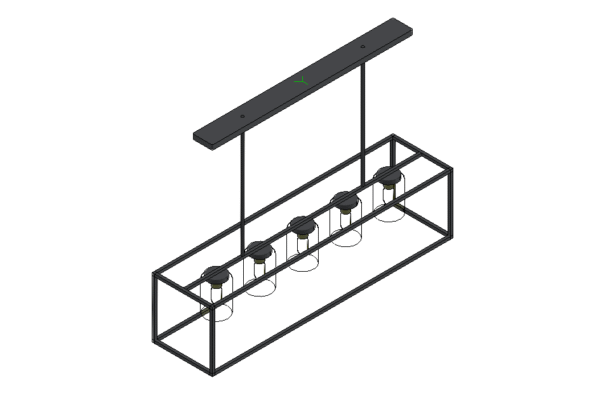 Revit - 3D - Light - Lantern - Linear Chandelier