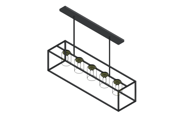 Revit - 3D - Light - Lantern - Linear Chandelier - Image 2