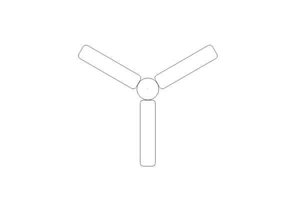 Revit - 3D - Light - Modern - Ceiling Fan - Image 3