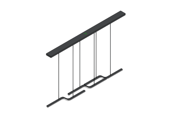 Revit - 3D - Light - Modern - Linear Chandelier 2