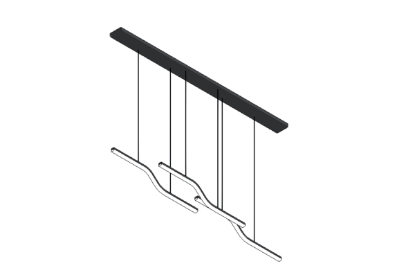 Revit - 3D - Light - Modern - Linear Chandelier 2 - Image 2