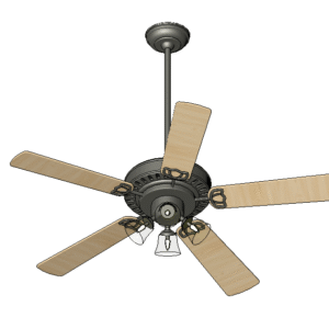 Revit - 3D - Light - Tulip - Ceiling Fan